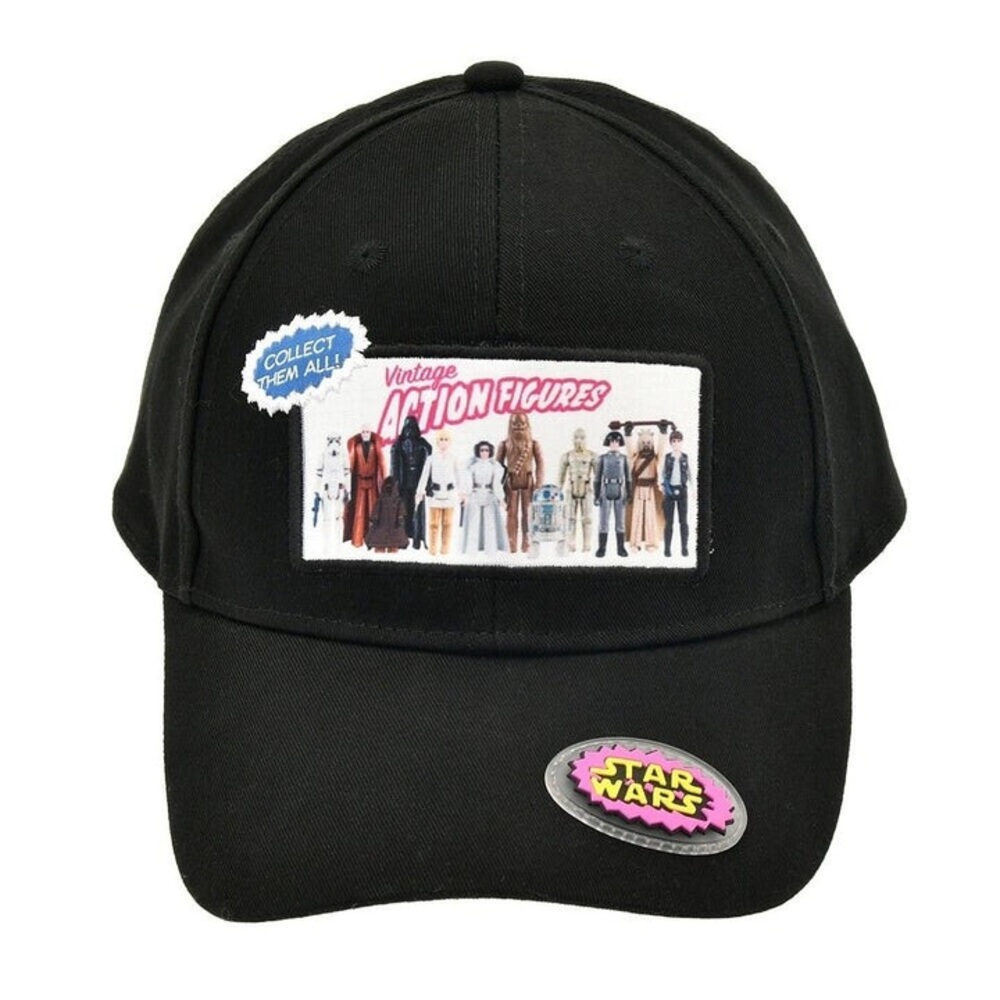 Unisex Disney Black Star Wars baseball Cap with Action Figures Patch